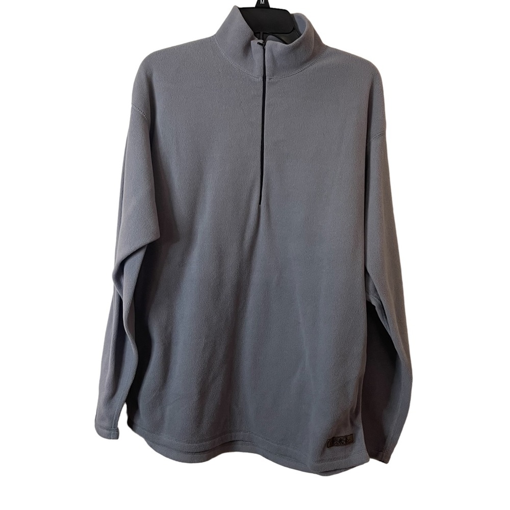 Mens Gray Fleece Half Zip Sweater XXL